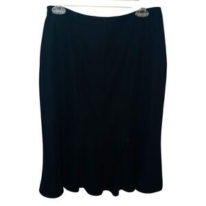 Peck & Peck Black Flared Knee Length Skirt Work Careerwear 8